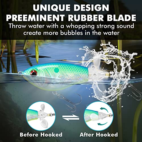 TRUSCEND Topwater Whopper Fishing Lures for Bass Trout - Lifelike Floating Rotating Tail Swimbaits, Freshwater and Saltwater Fishing Gifts for Men TRUSCEND Topwater Whopper Fishing Lures for Bass Trout - Lifelike Floating Rotating Tail Swimbaits, Freshwater and Saltwater Fishing Gifts for Men